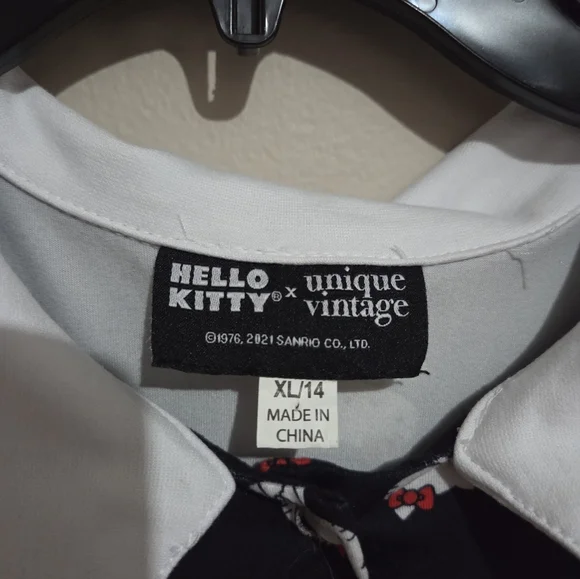 Hello Kitty x Unique Vintage Fit & Flare Collared Dress Navy Blue Size XL - Picture 5 of 5